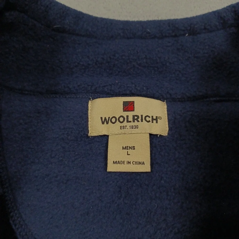 Woolrich Sweater Mens Large Blue 1/4‎ Zip Pullover Wool Outdoor Casual